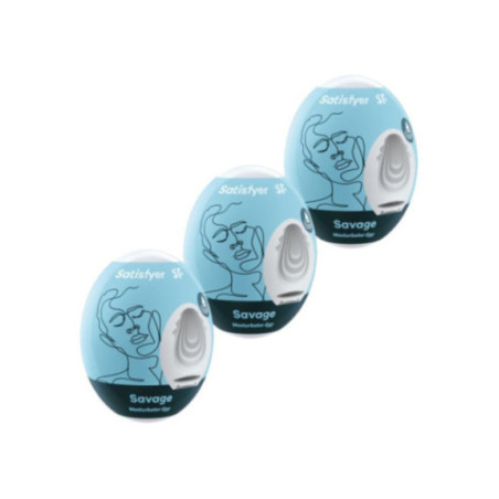 SATISFYER - 3 UOVA MASTURBATORI SAVAGE
