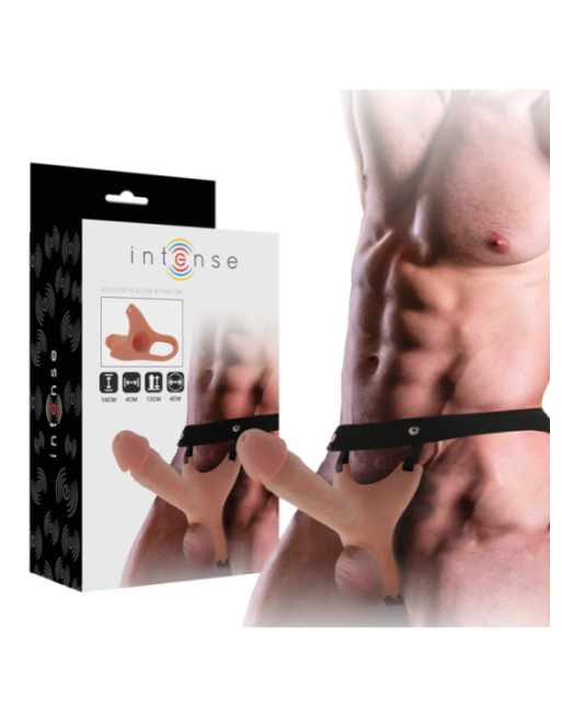 INTENSE - IMBRACATURA CAVA CON DILDO IN SILICONE 16 X 3,5 CM