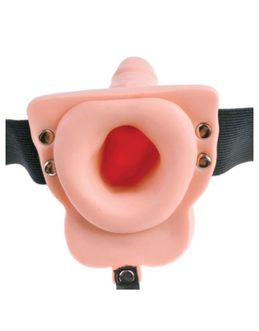 FETISH FANTASY SERIES - IMBRAGATURA REGOLABILE TELECOMANDO PENE REALISTICO CON TESTICOLI RICARICABILI E VIBRATORE 15 CM
