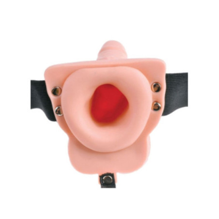 FETISH FANTASY SERIES - IMBRAGATURA REGOLABILE TELECOMANDO PENE REALISTICO CON TESTICOLI RICARICABILI E VIBRATORE 15 CM