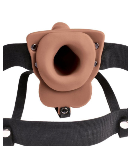 FETISH FANTASY SERIES - IMBRACATURA REGOLABILE PENE REALISTICO CON TESTICOLI RICARICABILI E VIBRATORE 15 CM