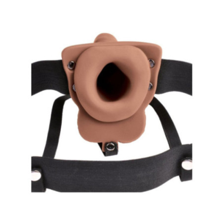 FETISH FANTASY SERIES - IMBRACATURA REGOLABILE PENE REALISTICO CON TESTICOLI RICARICABILI E VIBRATORE 15 CM