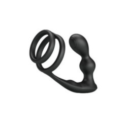 PRETTY LOVE - ANELLO PER PENE MARSHALL CON PLUG ANALE VIBRANTE CON TELECOMANDO