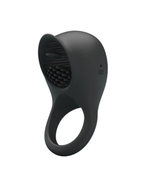 PRETTY LOVE - ANELLO VIBRANTE PER PENE CON LINGUA NERA