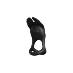 PRETTY LOVE - SILAS ANELLO PER PENE VIBRANTE 7 VIBRAZIONI IN SILICONE NERO