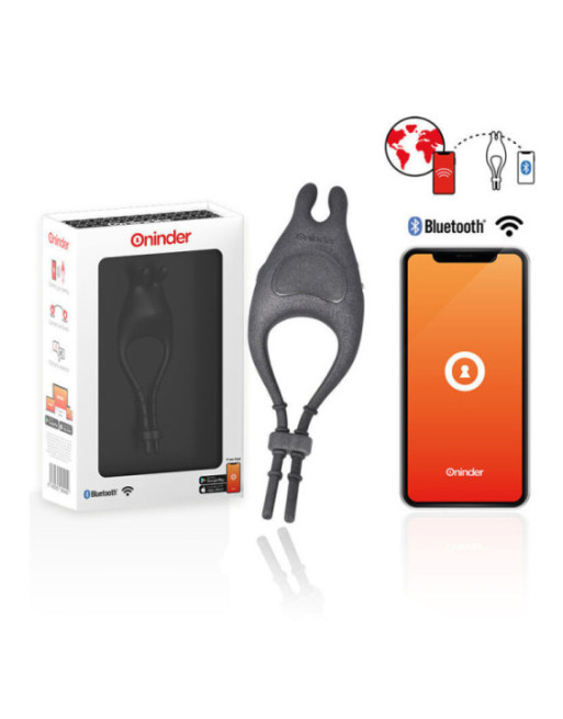 ONINDER - ANELLO VIBRATORE REGOLABILE RICARICABILE PAMPA CON STIMOLATORE CLITORIDE 10 VELOCITÀ - APP GRATUITA