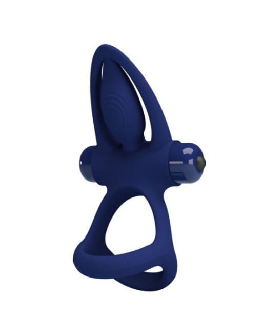 PRETTY LOVE - MAT DOPPIO ANELLO CON VIBRAZIONE E STIMOLATORE BLU