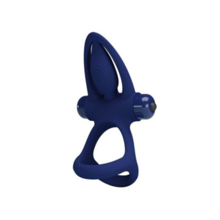 PRETTY LOVE - MAT DOPPIO ANELLO CON VIBRAZIONE E STIMOLATORE BLU