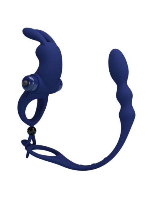 PRETTY LOVE - AYAD ANELLO VIBRATORE RABBIT CON SPINA BLU