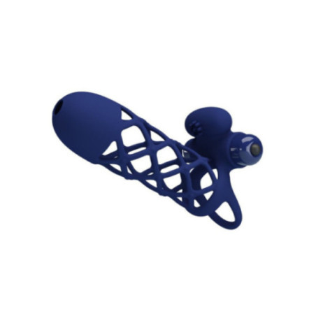 PRETTY LOVE - GIANN ANELLO VIBRATORE CON GUAINA IN SILICONE BLU