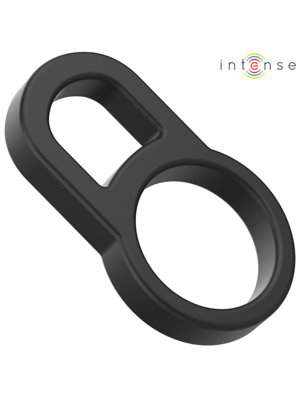 INTENSE - BOBBY DOPPIO ANELLO PER PENE IN SILICONE NERO