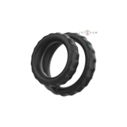 INTENSE - DEWEY DOPPIO ANELLO PER PENE IN SILICONE MODELLO NERO 2