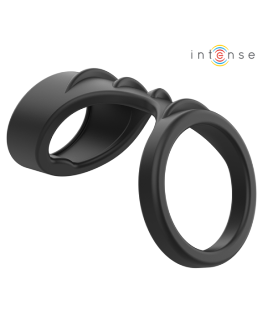 INTENSE - THEO DOPPIO ANELLO PER PENE IN SILICONE MODELLO NERO 3