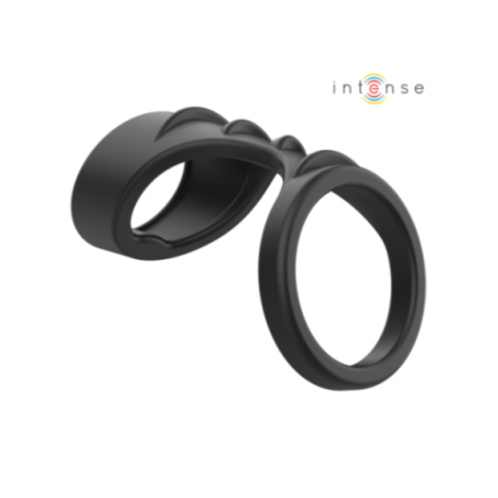 INTENSE - THEO DOPPIO ANELLO PER PENE IN SILICONE MODELLO NERO 3