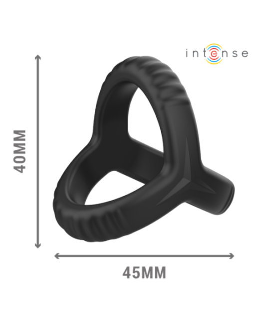 INTENSE - CARSON DOPPIO ANELLO PER PENE IN SILICONE MODELLO NERO 4