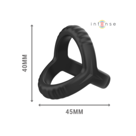 INTENSE - CARSON DOPPIO ANELLO PER PENE IN SILICONE MODELLO NERO 4