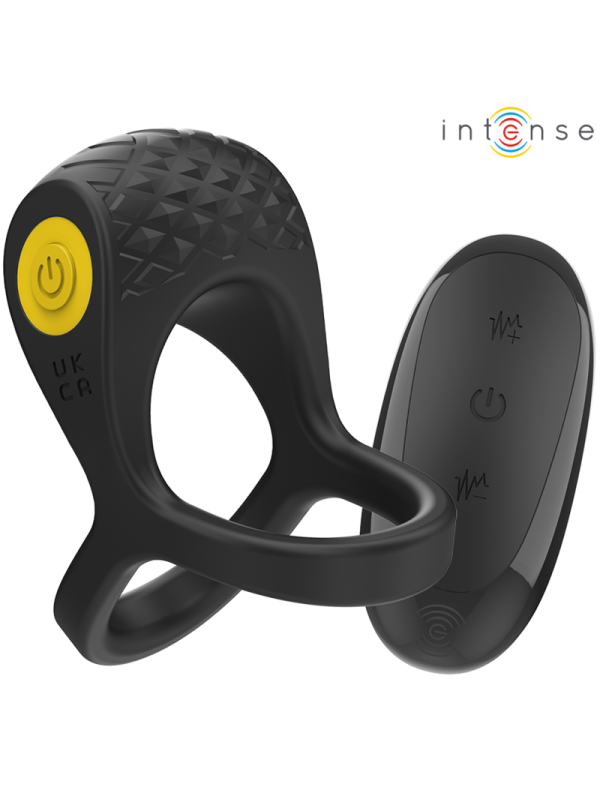 INTENSE - ALEX VIBRATORE DOPPIO ANELLO PER PENE 10 VIBRAZIONI NERO