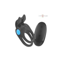 INTENSE - SAM VIBRATORE DOPPIO ANELLO PER PENE 10 VIBRAZIONI NERO