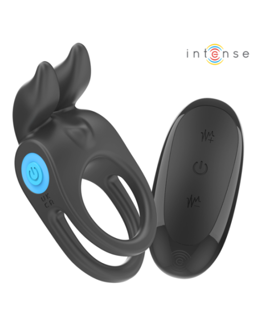 INTENSE - SAM VIBRATORE DOPPIO ANELLO PER PENE 10 VIBRAZIONI NERO