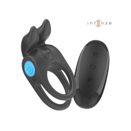 INTENSE - SAM VIBRATORE DOPPIO ANELLO PER PENE 10 VIBRAZIONI NERO