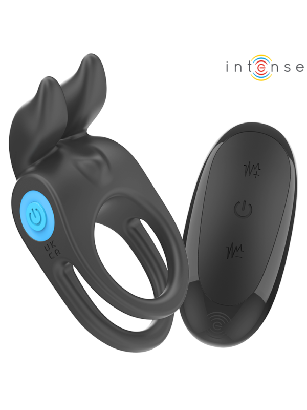 INTENSE - SAM VIBRATORE DOPPIO ANELLO PER PENE 10 VIBRAZIONI NERO