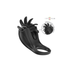 INTENSE - MABEL ANELLO VIBRANTE 10 VIBRAZIONI CON STIMOLATORE CLITORIDEO NERO