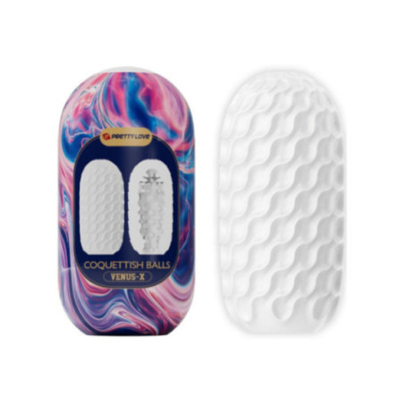 PRETTY LOVE - COQUETISH BALLS SILICONE MASTURBATORE MASCHILE BIANCO