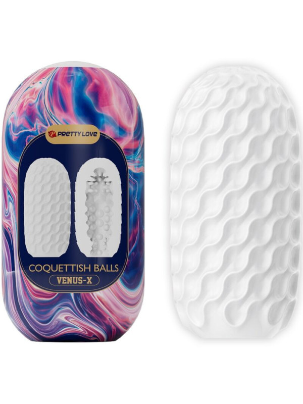 PRETTY LOVE - COQUETISH BALLS SILICONE MASTURBATORE MASCHILE BIANCO