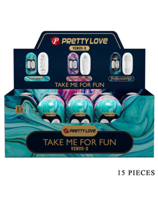 PRETTY LOVE - VENUS X 15 MASTURBATORI MASCHILI IN SILICONE BIANCO