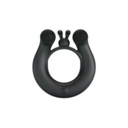 PRETTY LOVE - ANELLO VIBRANTE DAHLIA + STIMOLATORE CLITORIDEO 12 VIBRAZIONI NERO