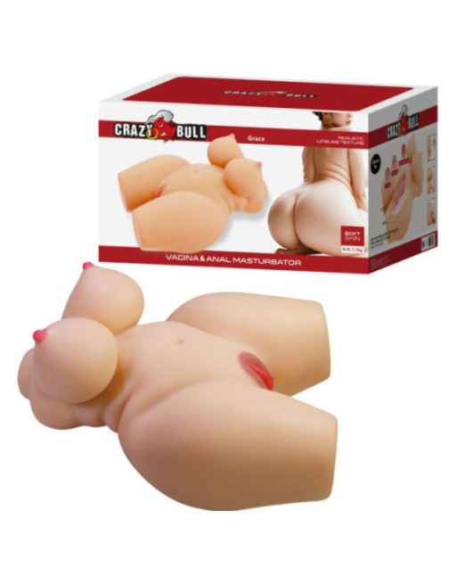 CRAZY BULL - GRACE TORSO FEMMINILE REALISTICO VAGINA E ANALE 7,5 KG