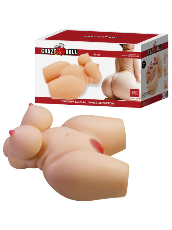 CRAZY BULL - GRACE TORSO FEMMINILE REALISTICO VAGINA E ANALE 7,5 KG