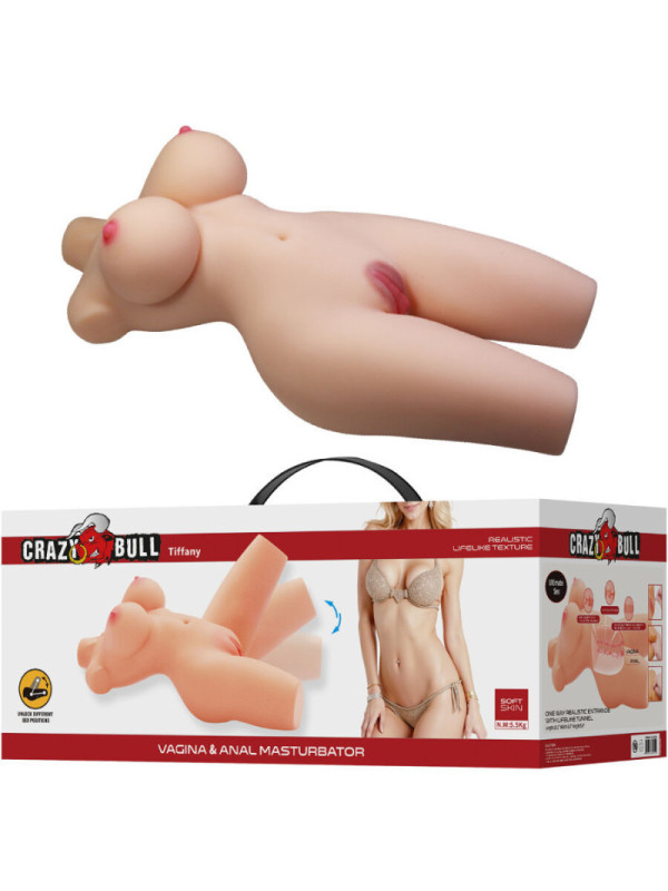 CRAZY BULL - TIFFANY TORSO FEMMINILE REALISTICO VAGINA E ANALE 5,5 KG