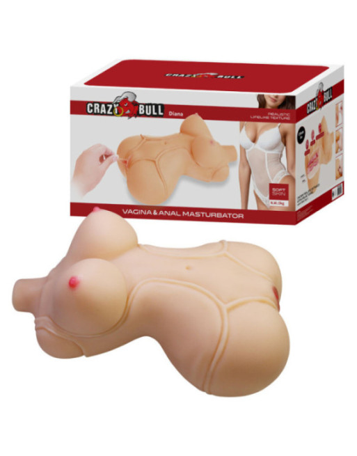 CRAZY BULL - DIANA TORSO FEMMINILE REALISTICO VAGINA E ANALE 5 KG