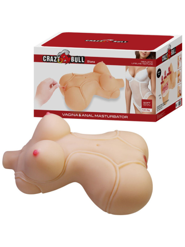 CRAZY BULL - DIANA TORSO FEMMINILE REALISTICO VAGINA E ANALE 5 KG
