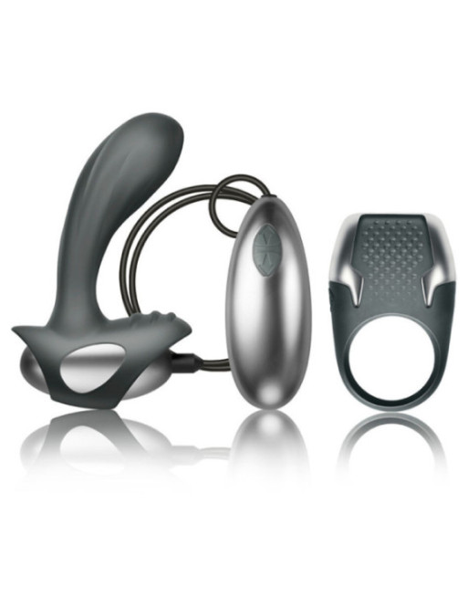 CLIMAXIMUM - EXCITE KIT ANELLO PER IL PENE + MASSAGGIATORE PER LA PROSTATA CON FILO