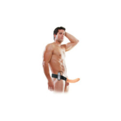 FETISH FANTASY SERIES - 19 CM STRAP-ON CAVO VIBRANTE MARRONE