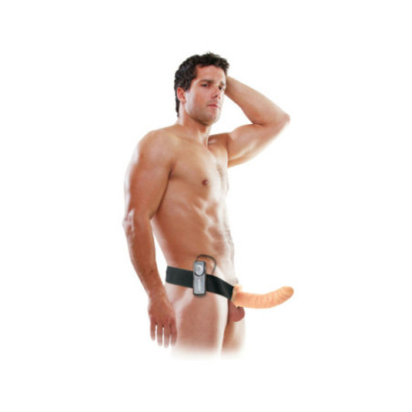 FETISH FANTASY SERIES - 19 CM STRAP-ON CAVO VIBRANTE MARRONE