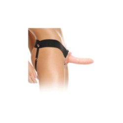 FETISH FANTASY SERIES - PETTORINA CAVA REGOLABILE FLESH STRAP ON 15 CM