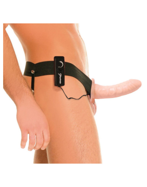 FETISH FANTASY SERIES - IMBRACATURA VIBRANTE FETISH HOLLOW PER LUI E LEI NATURALE 14CM