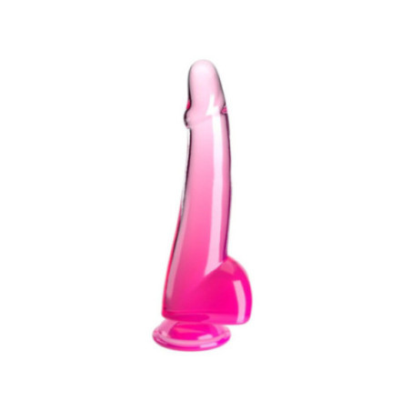 KING COCK - CLEAR DILDO CON TESTICOLI 19 CM ROSA