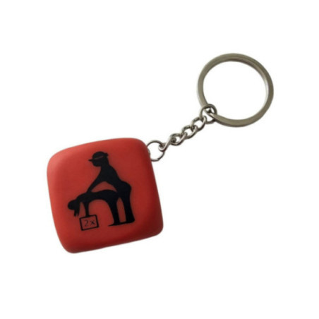 DIABLO PICANTE - PORTACHIAVI DADO ROSSO CON POSE