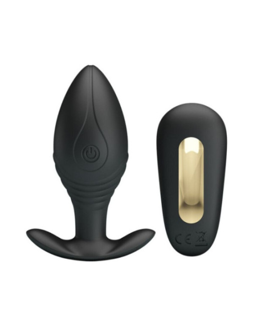 PRETTY LOVE - VIBRATORE RICARICABILE PLUG ANALE REGINA NERO