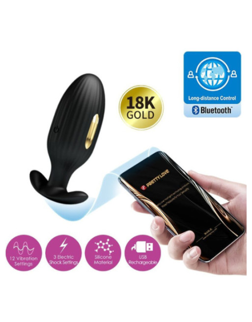 PRETTY LOVE - PLUG ANALE CONTROLLATO DA APP JEFFERSON NERO