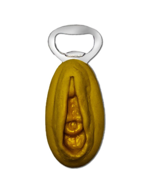 DIABLO PICANTE - APRIBACCHE IN ARGENTO CON FORMA DI VAGINA DORATA