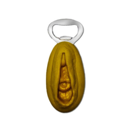 DIABLO PICANTE - APRIBACCHE IN ARGENTO CON FORMA DI VAGINA DORATA