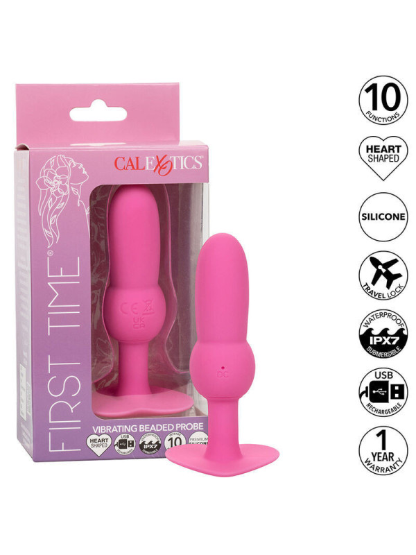CALEXOTICS - FIRST TIME PLUG ANALE SONDA PERLINE 10 VIBRAZIONI ROSA
