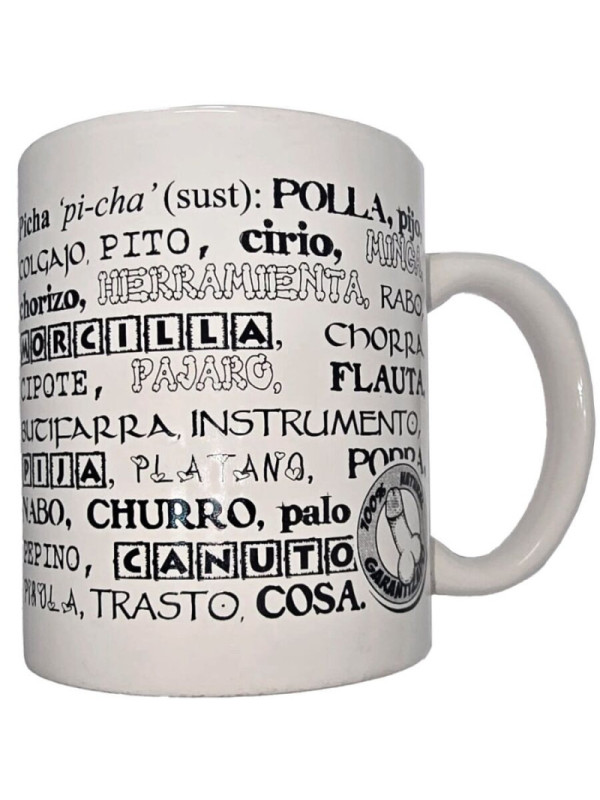 DIABLO PICANTE - TAZZA BIANCA CON SINONIMI DI PENE 370 ML
