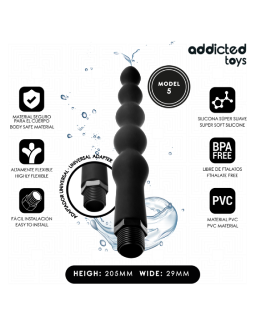 ADDICTED TOYS - PULITORE ANALE CON ADATTATORE UNIVERSALE MODELLO 5