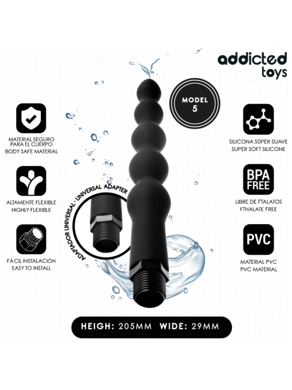 ADDICTED TOYS - PULITORE ANALE CON ADATTATORE UNIVERSALE MODELLO 5